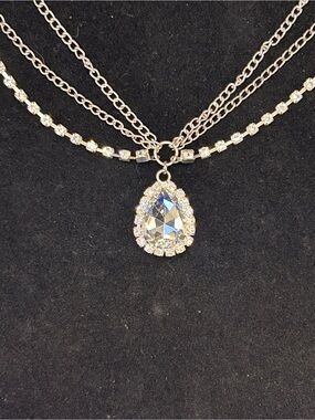 Crystal Teardrop Costume Jewelry Necklace